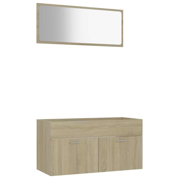 vidaXL Set Mobili da Bagno 2 pz Rovere Sonoma in Legno Multistrato