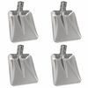 vidaXL Testa di Pala 4 pz Argento 45 x 38 cm Alluminio
