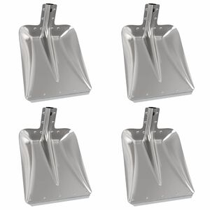 vidaXL Testa di Pala 4 pz Argento 45 x 38 cm Alluminio