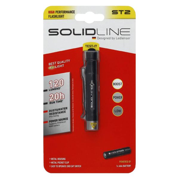 SOLIDLINE Torcia ST2 con Clip 120 lm