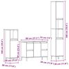 vidaXL Set di mobili per il bagno Montaggio a parete 3 pcs Rovere Nero