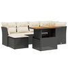vidaXL Set Divani da Giardino con Cuscini 7pz Nero Polyrattan