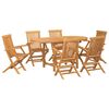 vidaXL Set da Pranzo per Giardino 7 pz Marrone Legno di teak solido