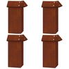 vidaXL Recinto per lumache 4 pz 13,5 x 13,5 x 25 cm Acciaio Corten