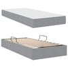 vidaXL Letto con contenitore e materasso Grigio chiaro 90 x 190 cm