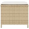 vidaXL Sgabelli Giardino con Cuscini 4pz Beige 40x40x35 cm Polyrattan