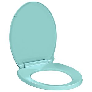 vidaXL Tavoletta WC a Chiusura Ammortizzata Verde Ovale
