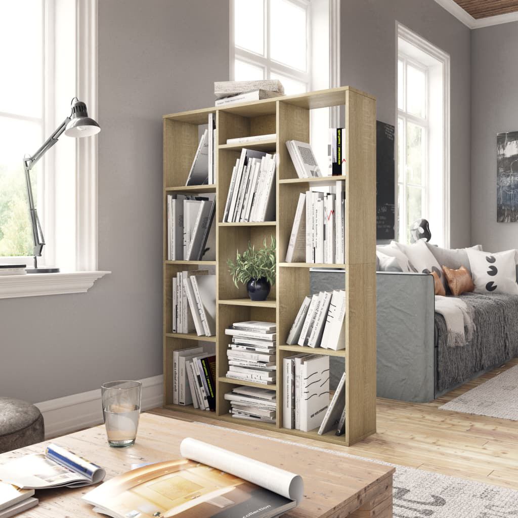 Libreria Divisorio In Rovere Sonoma VidaXL - 105x24x102 Cm, Scaffale Per Libri E Oggetti, Multiuso - Foto 5