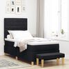vidaXL Letto a molle con materasso Nero 100 x 200 cm Tessuto