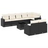 vidaXL Set Divani da Giardino 9 pz con Cuscini Nero in Polyrattan