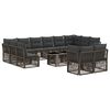 vidaXL Set Divano da Giardino 13 pz Grigio polyrattan