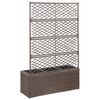 vidaXL Leto Rialzato Traliccio 3 Vasi 83x30x130 cm Polyrattan Marrone