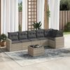 vidaXL Set Divani da Giardino 7pz con Cuscini Grigio Chiaro Polyrattan