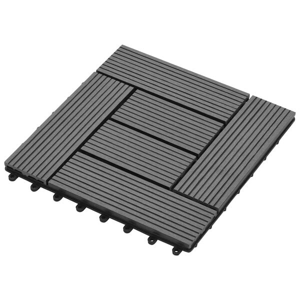 vidaXL Piastrella per Decking 11 pcs Grigio 30 x 30 cm WPC