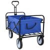 vidaXL Carrello della spesa pieghevole con freni Blu 94 x 53 x 99 cm