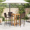 vidaXL Set Bar Giardino 5pz Marrone Legno Massello Acacia e Polyrattan