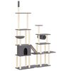 vidaXL Albero per Gatti con Tiragraffi in Sisal Grigio Scuro 279 cm