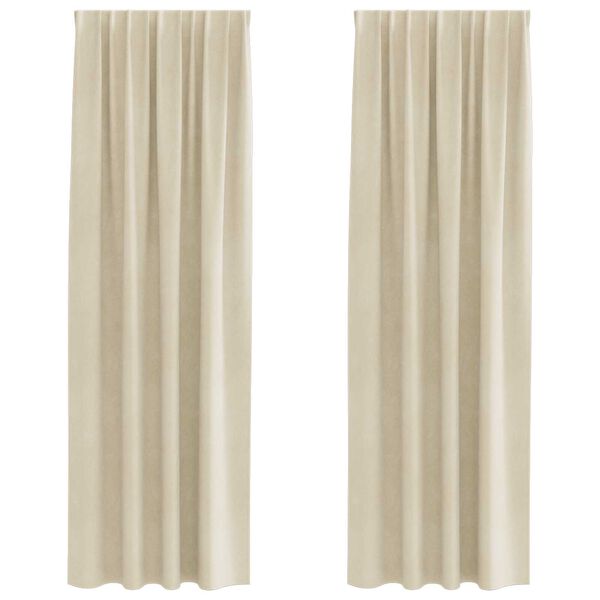 vidaXL Tende oscuranti 2 pcs Crema 140 x 245 cm Velluto