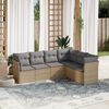 vidaXL Set Divano da Giardino 6 pz con Cuscini Beige in Polyrattan