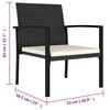 vidaXL Set da Pranzo da Giardino 9 pz in Polyrattan Nero