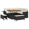 vidaXL Set Divano da Giardino 8 pz Nero polyrattan