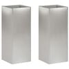 vidaXL Vaso da giardino 2 pz Argento 20 x 20 x 50 cm Acciaio Inox