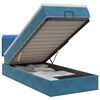 vidaXL Letto Ottomano con Materasso e LED Blu scuro 90 x 190 cm