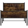 vidaXL Giroletto senza Materaso in Metallo Rovere Fumo 107x203 cm