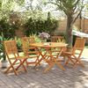 vidaXL Set Pranzo da Giardino Pieghevole 5pz Legno Massello di Acacia