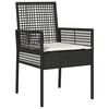 vidaXL Sedia da Giardino 2 pcs Nero 55 x 53 x 85 cm polyrattan