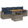 vidaXL Set Divano da Giardino 5 pz con Cuscini Grigio in Polyrattan