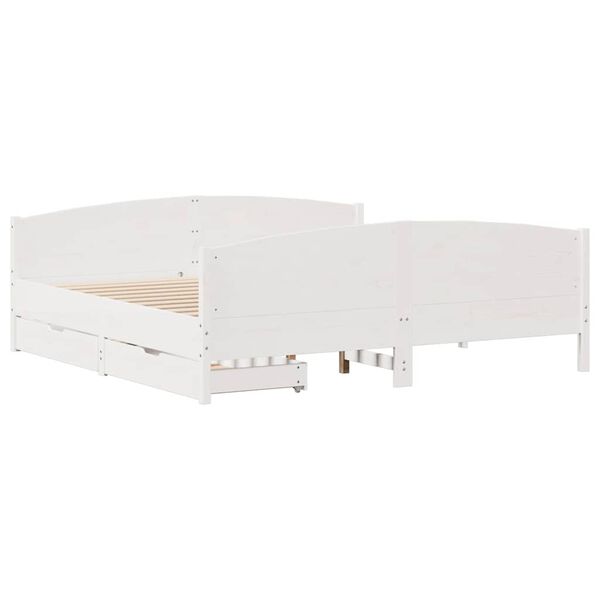vidaXL Letto senza Materasso Bianco 180x200 cm Legno Massello di Pino