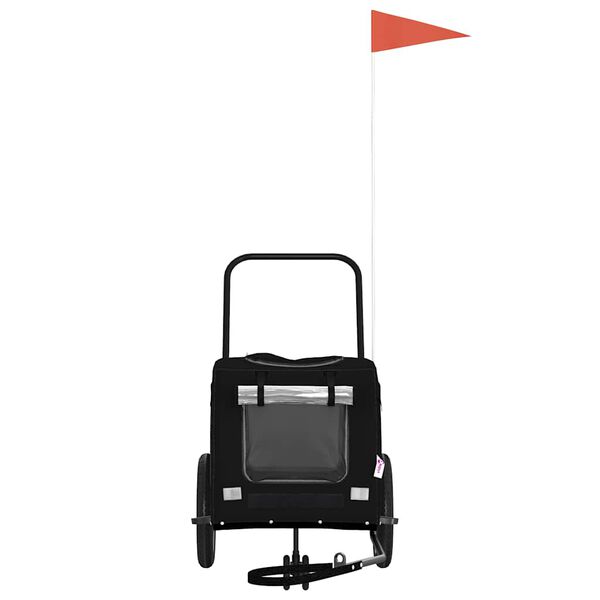 vidaXL Rimorchio per bicicletta per animali domestici Nero