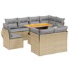 vidaXL Set Divano da Giardino 9 pz con Cuscini Beige in Polyrattan