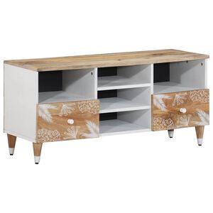 vidaXL Mobile Porta TV 100x33,5x46 cm in Legno Massello di Mango