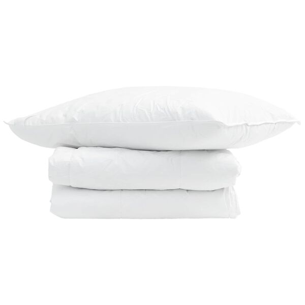 vidaXL Duvet Estivo con cuscino 2 pcs Bianco Piuma d'anatra