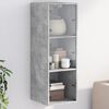 vidaXL Mobile a Muro con Ante in Vetro Grigio Cemento 35x37x100 cm