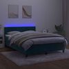 vidaXL Letto a Molle con Materasso e LED Blu Scuro 140x200 cm