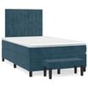 vidaXL Giroletto a Molle con Materasso Blu Scuro 120x200 cm in Velluto