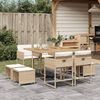 vidaXL Set da Pranzo da Giardino 9 pz con Cuscini Beige in Polyrattan