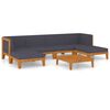 vidaXL Set Divani da Giardino 7 pz con Cuscini in Massello di Acacia