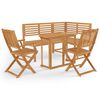 vidaXL Set da Bistrot 4 pz in Legno Massello di Acacia