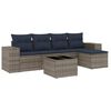 vidaXL Set Divani da Giardino 6 pz con Cuscini Grigio in Polyrattan