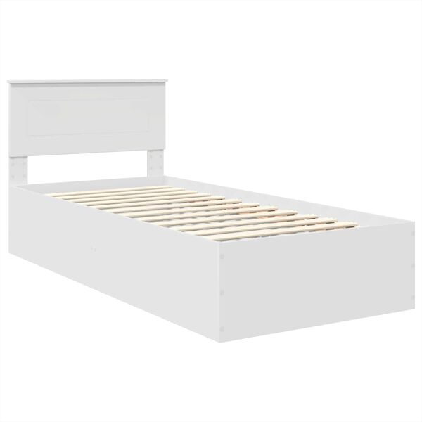 vidaXL Struttura del letto Bianco 75 x 190 cm Legno multistrato