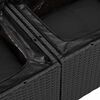 vidaXL Set Divano da Giardino con cuscino 6 pcs Nero Poly Rattan