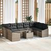 vidaXL Set Divano da Giardino Grigio chiaro polyrattan
