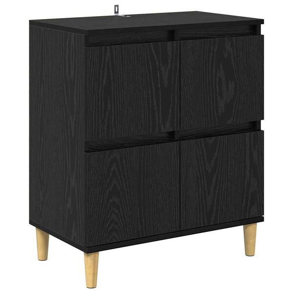 vidaXL Credenza Rovere Nero 60 x 35 x 70 cm Legno multistrato