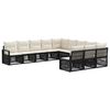 vidaXL Set Divano da Giardino 11 pz Nero polyrattan