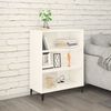 vidaXL Credenza 69,5x32,5x90 cm Bianco Lucido in Legno Multistrato