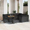 vidaXL Set Divano da Giardino 12 pcs Nero polyrattan